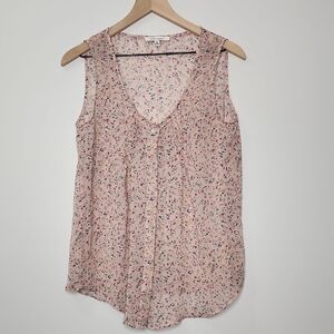 Quintessential Floral Pink Sleeveless Top Size Medium